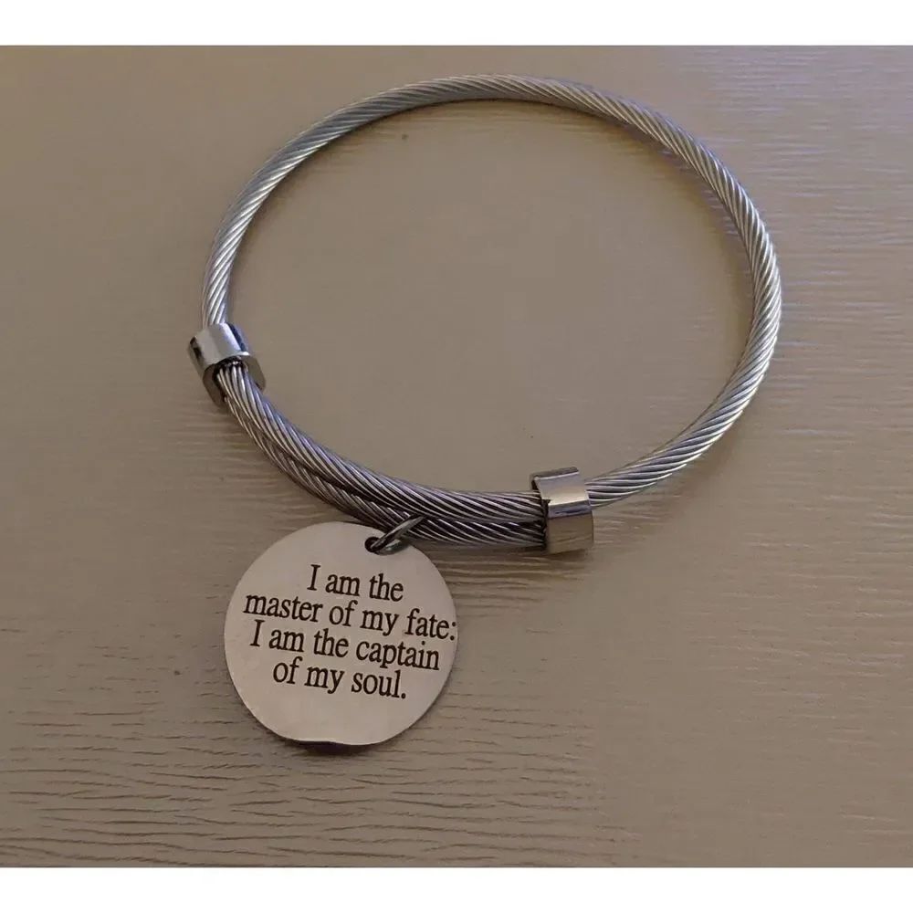 Pretty Expandable Twisted Inspirational Bangle Bracelet